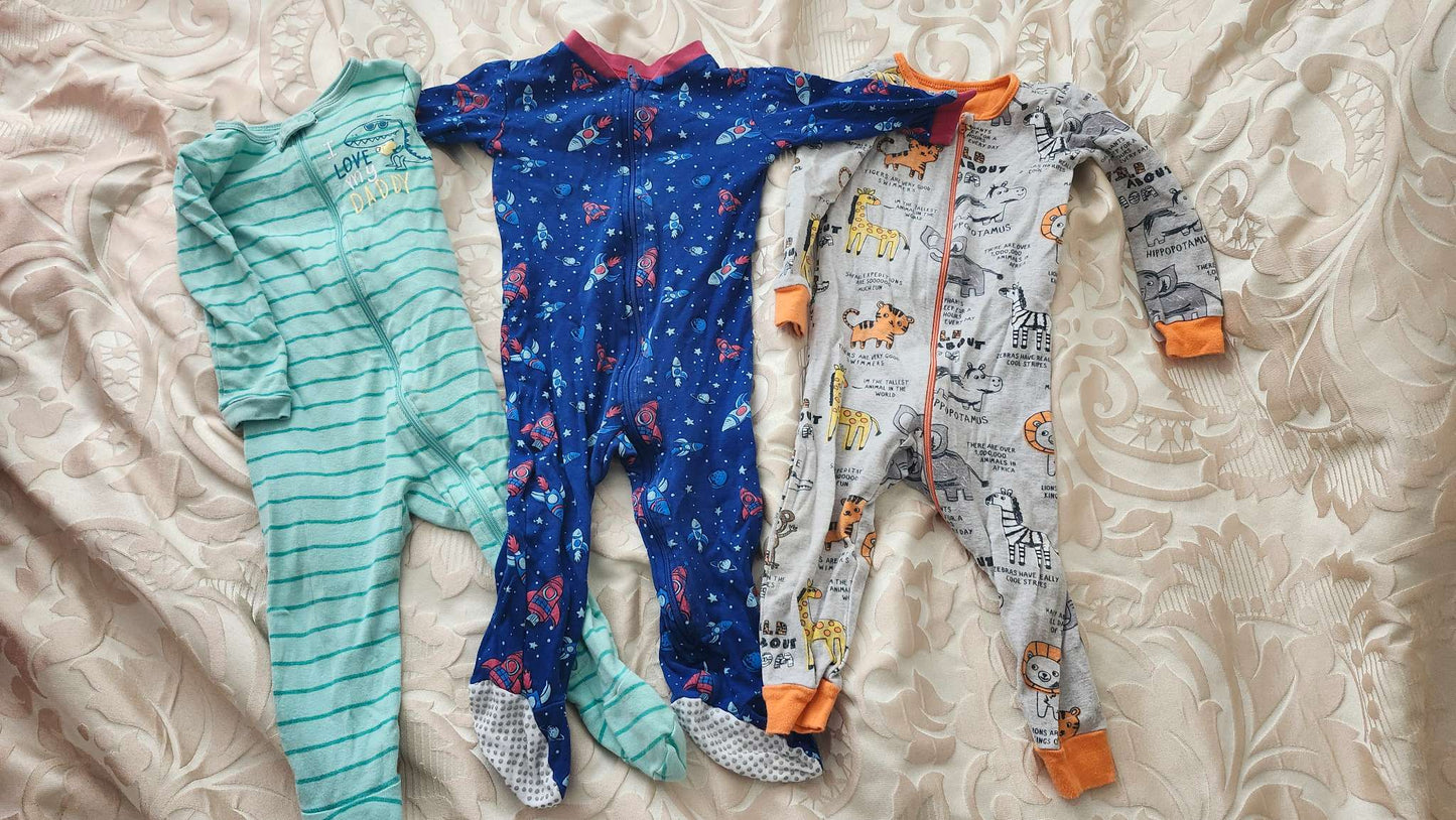 3 Pack Baby Footed Pajamas Sleepers COTTON, Kids 18 Month (12-18M)