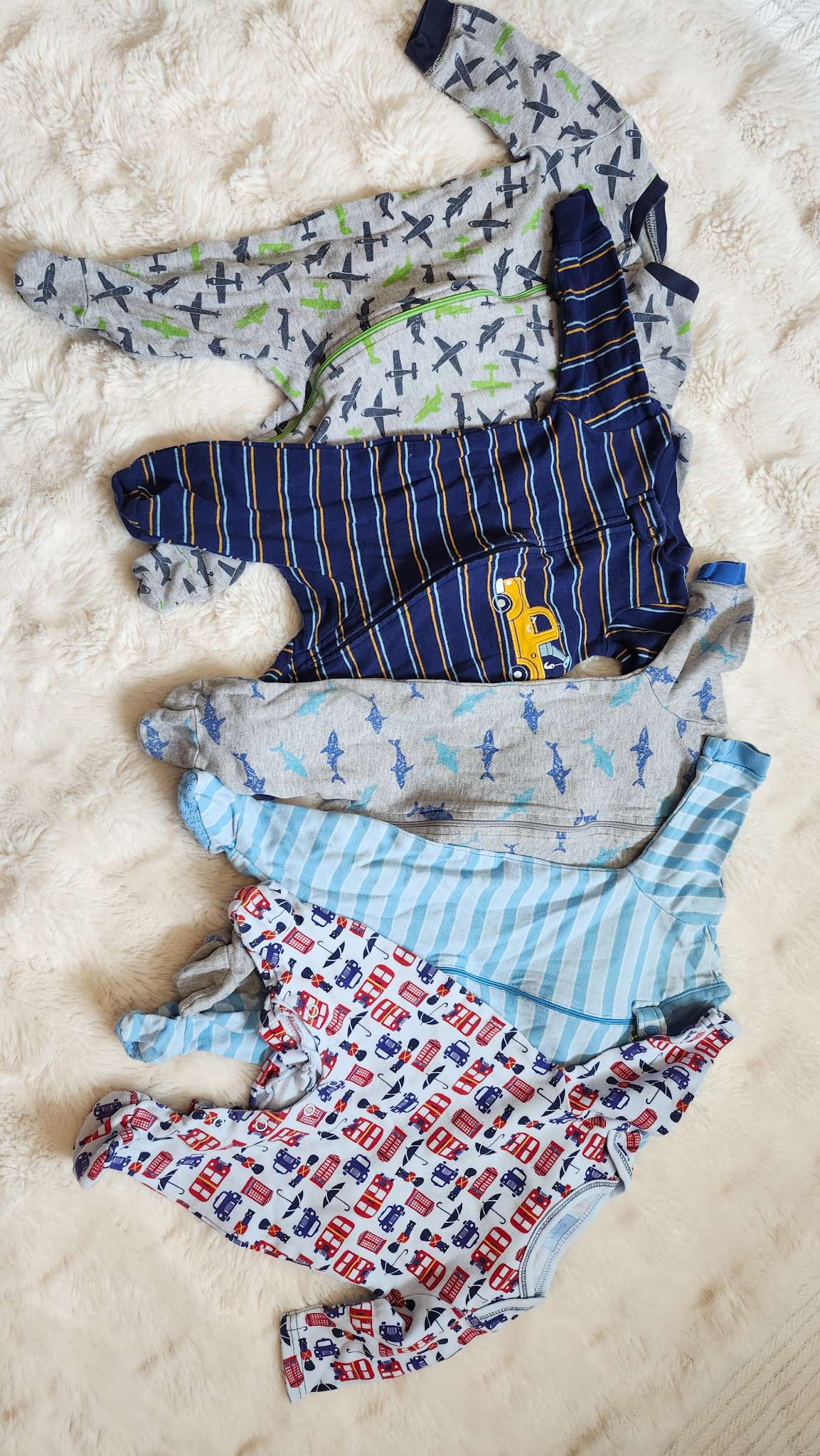 5 Baby Boy Rompers Sleepers Bundle 0-3m, Kids 3 Month (0-3M)