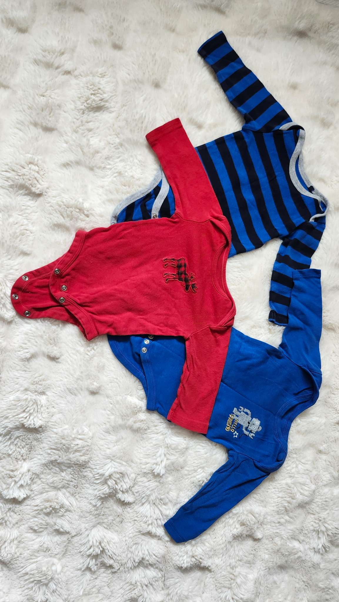 3-pack Baby cotton long sleeve bodysuits 3-6m, Kids 6 Month (3-6M)