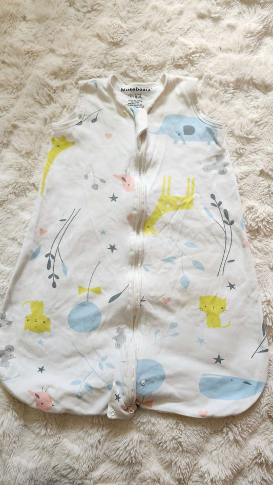 Mosebears Baby Sleep Sack 6-12M Animal Print 100% cotton, 6-12 Months (Medium)