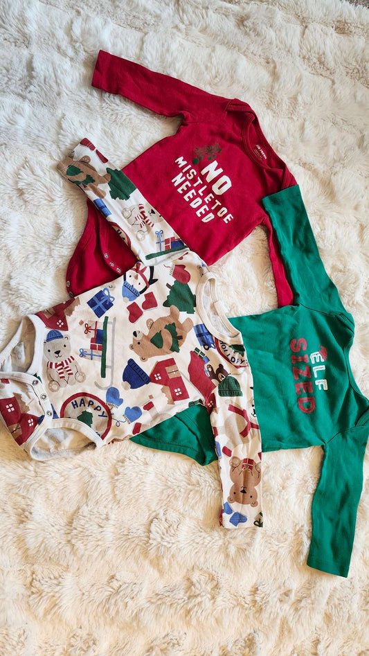 Holiday Baby Onesies 3-Pack 6-12m, Kids 12 Month (9-12M)