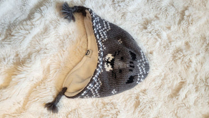 Baby winter hat gray white 6-12 months