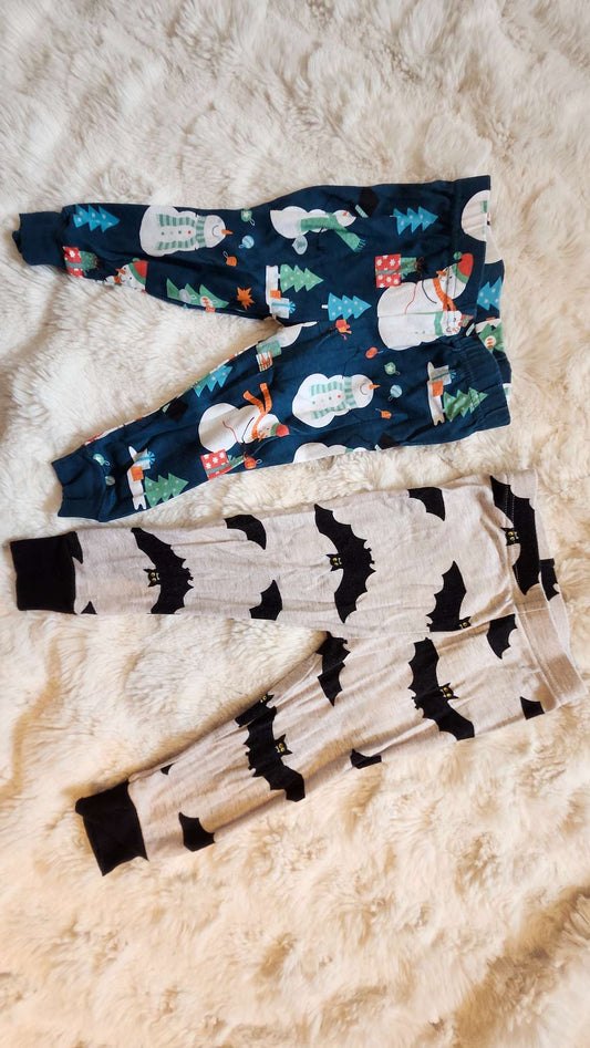 Old Navy Baby Leggings 18-24M - Snowman & Bat Prints, Kids 2T