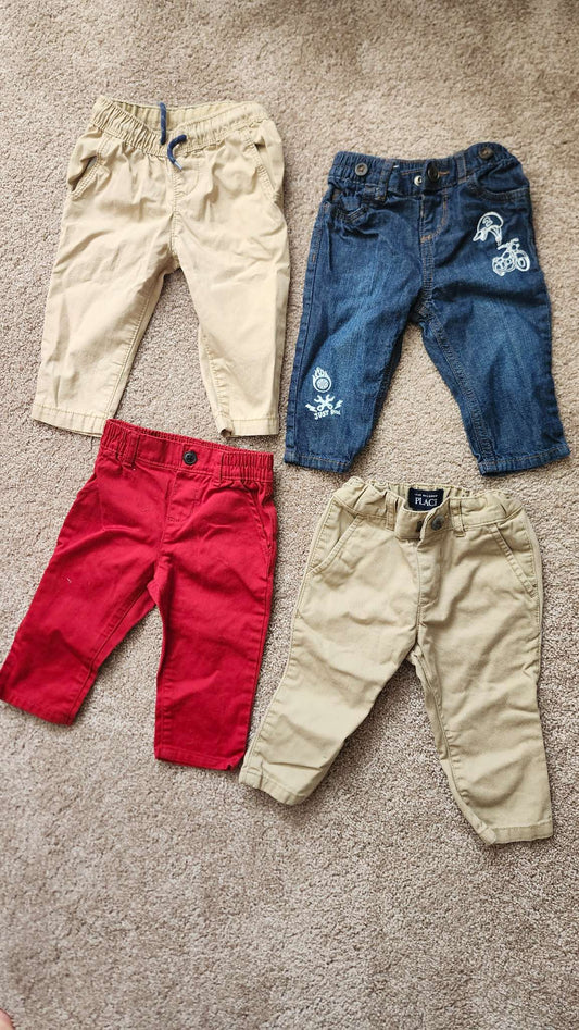 Christmas Dinner Baby Pants Bundle of 4, Kids 9 Month (6-9M)