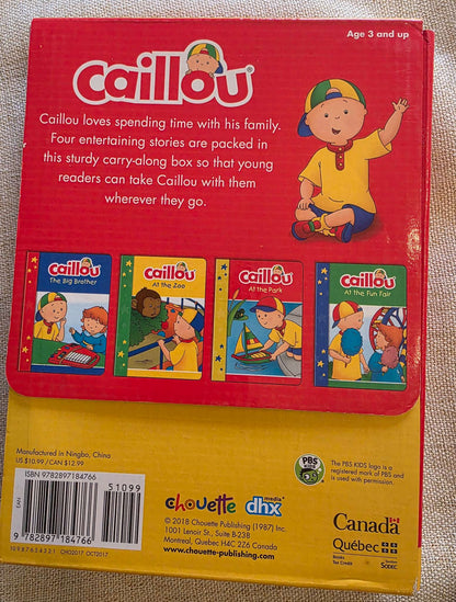 Caillou Books - Set of 4 Boardbooks and 1 Paperback