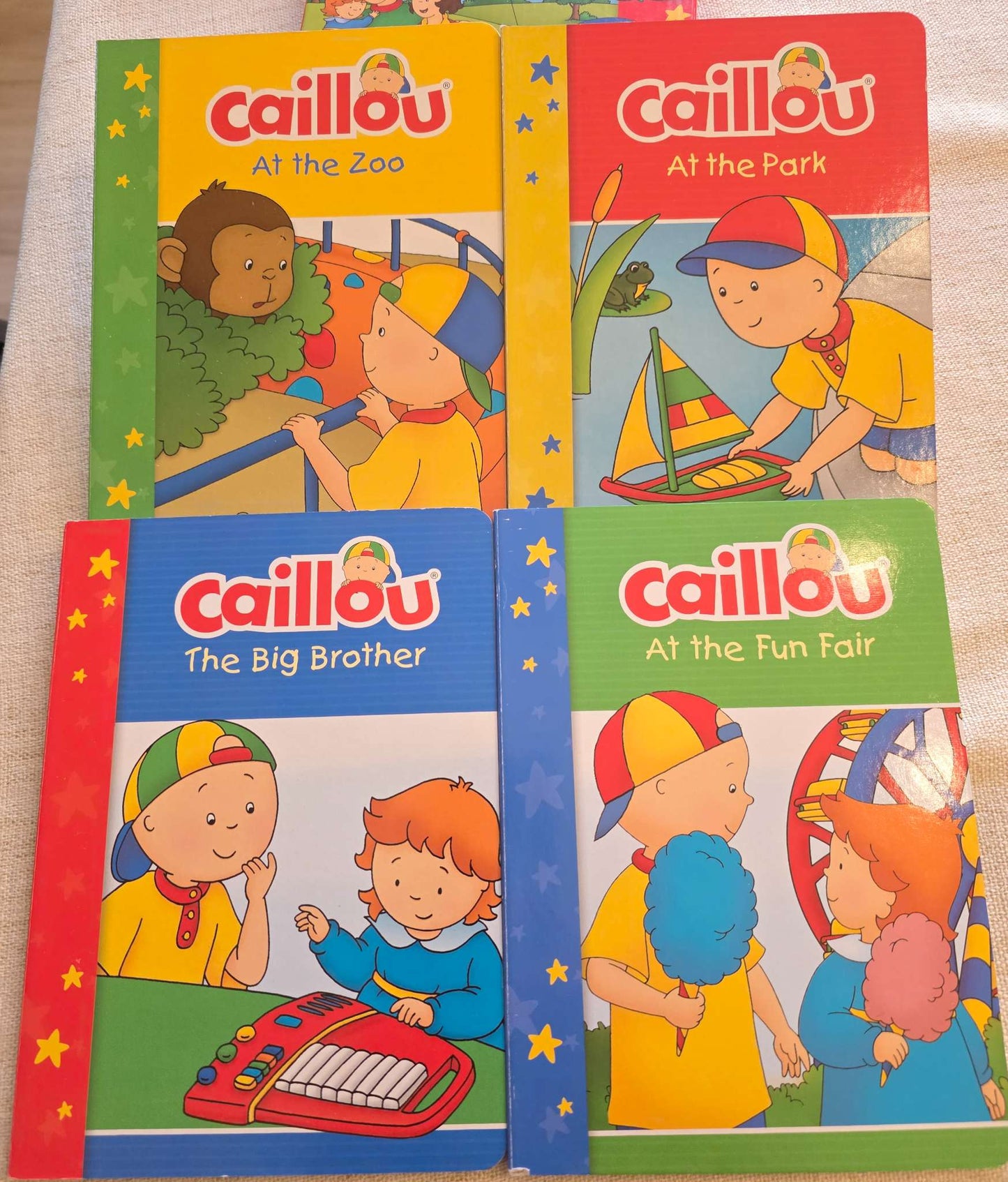 Caillou Books - Set of 4 Boardbooks and 1 Paperback