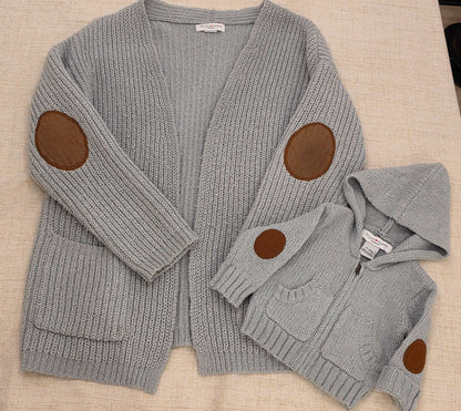 Jillian Harris x JH for Priv - Cardi Time Elbow Patch Knit Sweaters - Mommy and Baby, Kids 9 Month (6-9M)