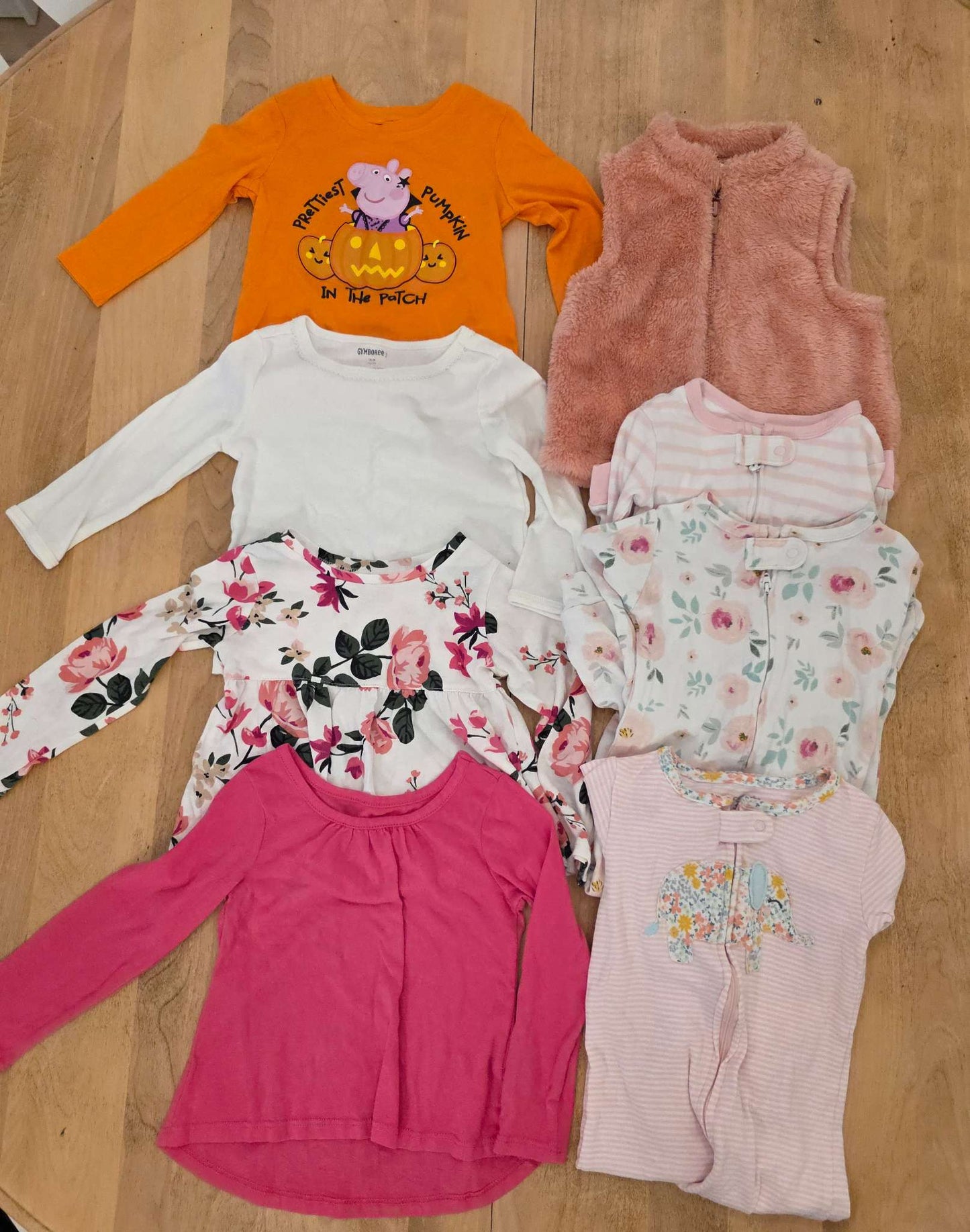 18 to 24 Month Clothing Bundle (PJs, Long Sleeve Tops, Soft Fuzzy Vest), Kids 24 Month (18-24M)