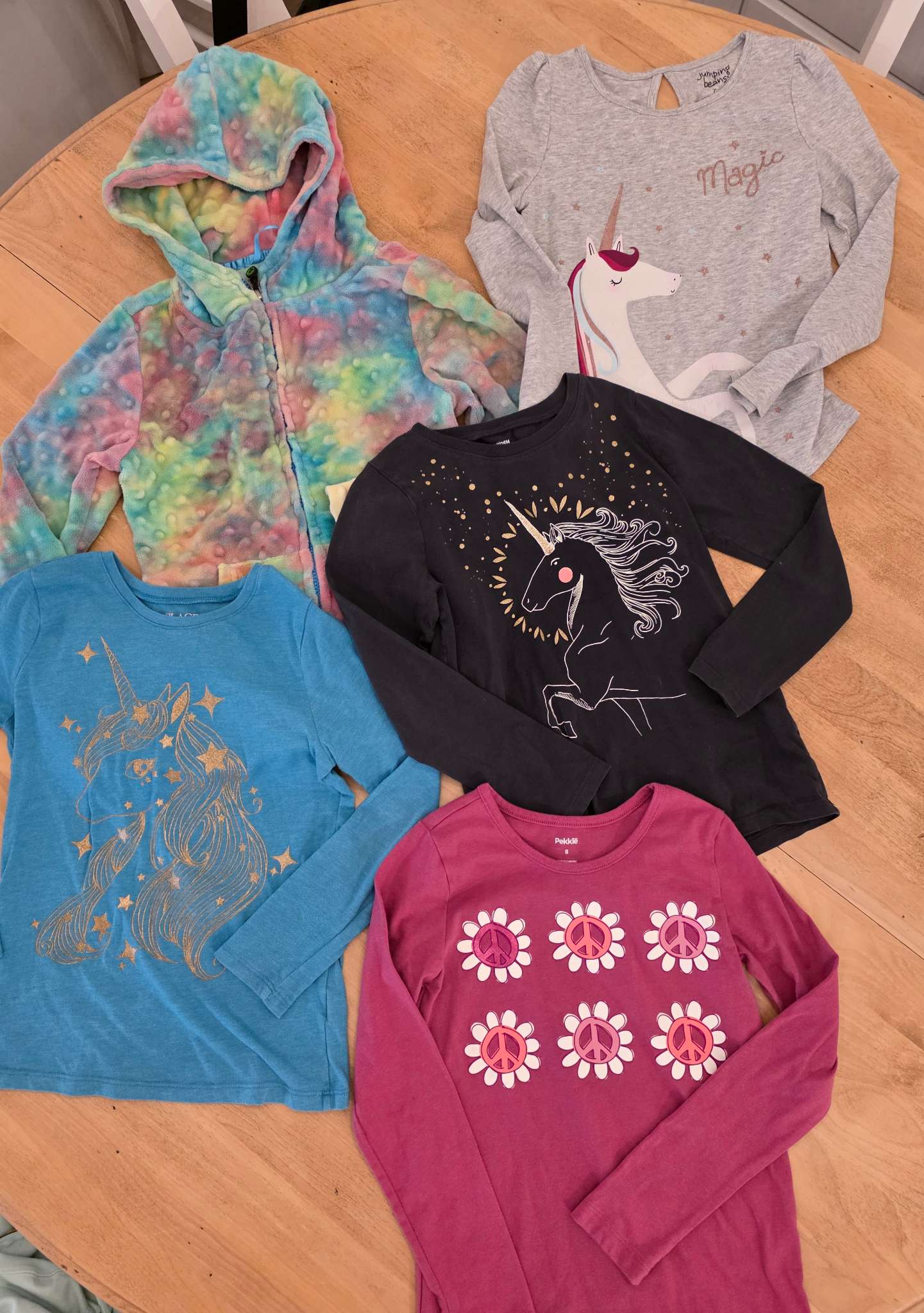 Girls Size 7/8 Long Sleeve Top Bundle, Kids 7