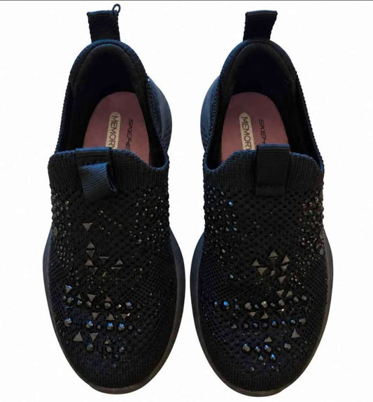Girls Black Skechers Slip-On Shoes – Size 1, Shoes 1 (Kids:4-8yr)