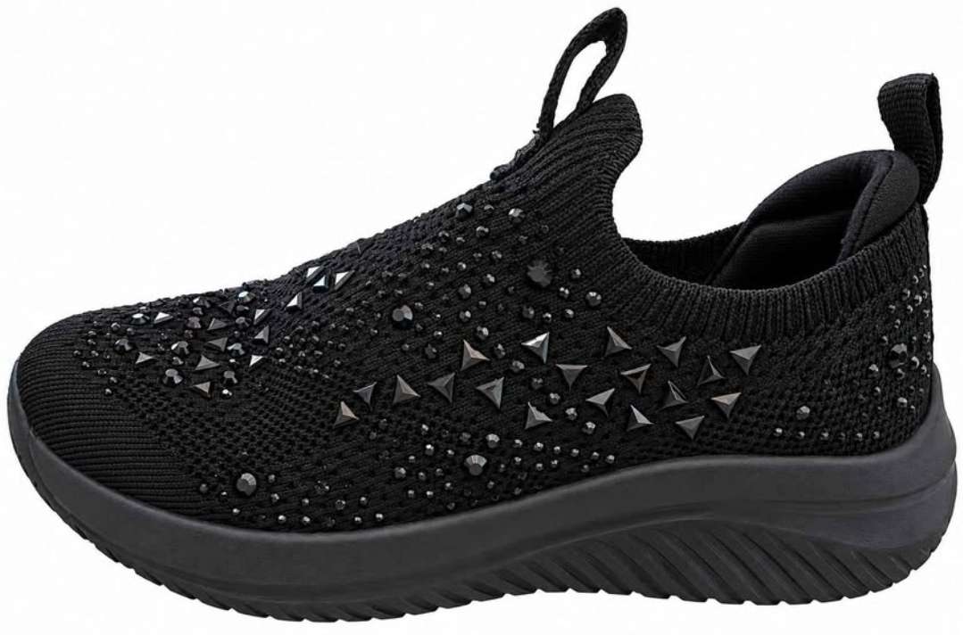 Girls Black Skechers Slip-On Shoes – Size 1, Shoes 1 (Kids:4-8yr)