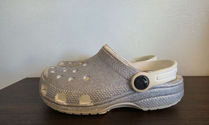 Silver Sparkly Crocs Size 11, Shoes 11 (Toddler:2-4yr)