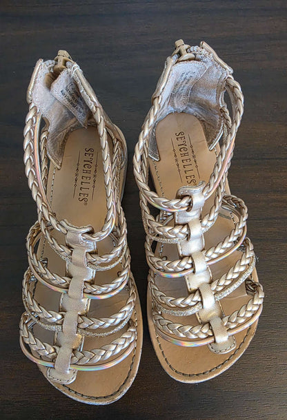Girls Gladiator Sandals,  Rose Gold, Size 11, Shoes 11 (Toddler:2-4yr)