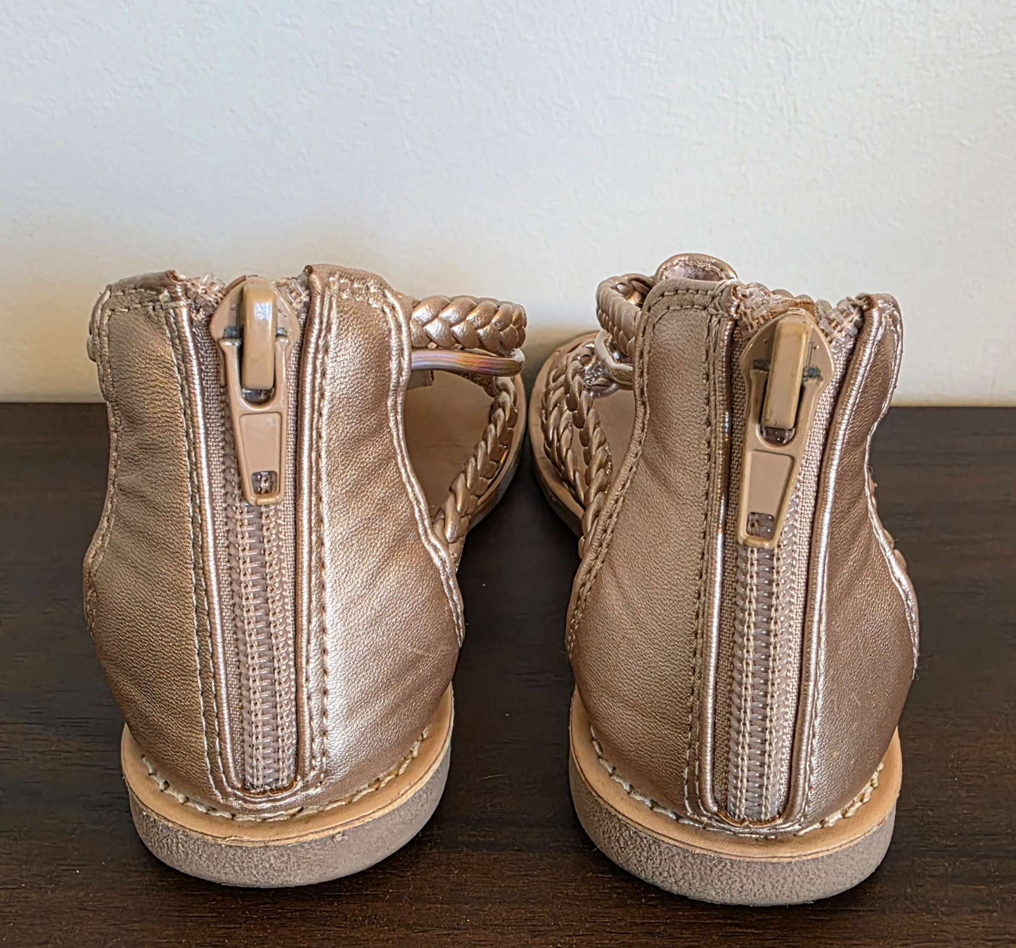 Girls Gladiator Sandals,  Rose Gold, Size 11, Shoes 11 (Toddler:2-4yr)
