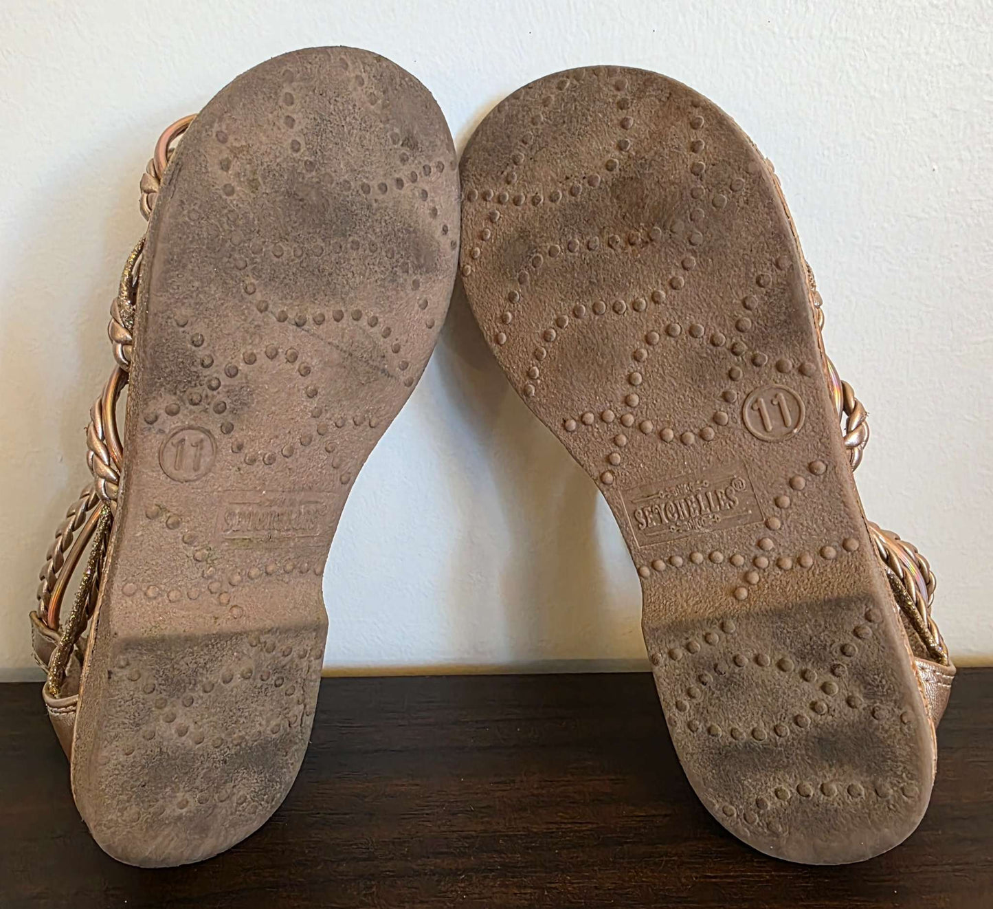 Girls Gladiator Sandals,  Rose Gold, Size 11, Shoes 11 (Toddler:2-4yr)