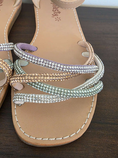 Girls Fancy Sandals, Rhinestone, Size 12, Shoes 12 (Toddler:2-4yr)