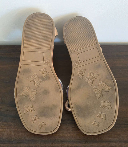 Girls Fancy Sandals, Rhinestone, Size 12, Shoes 12 (Toddler:2-4yr)