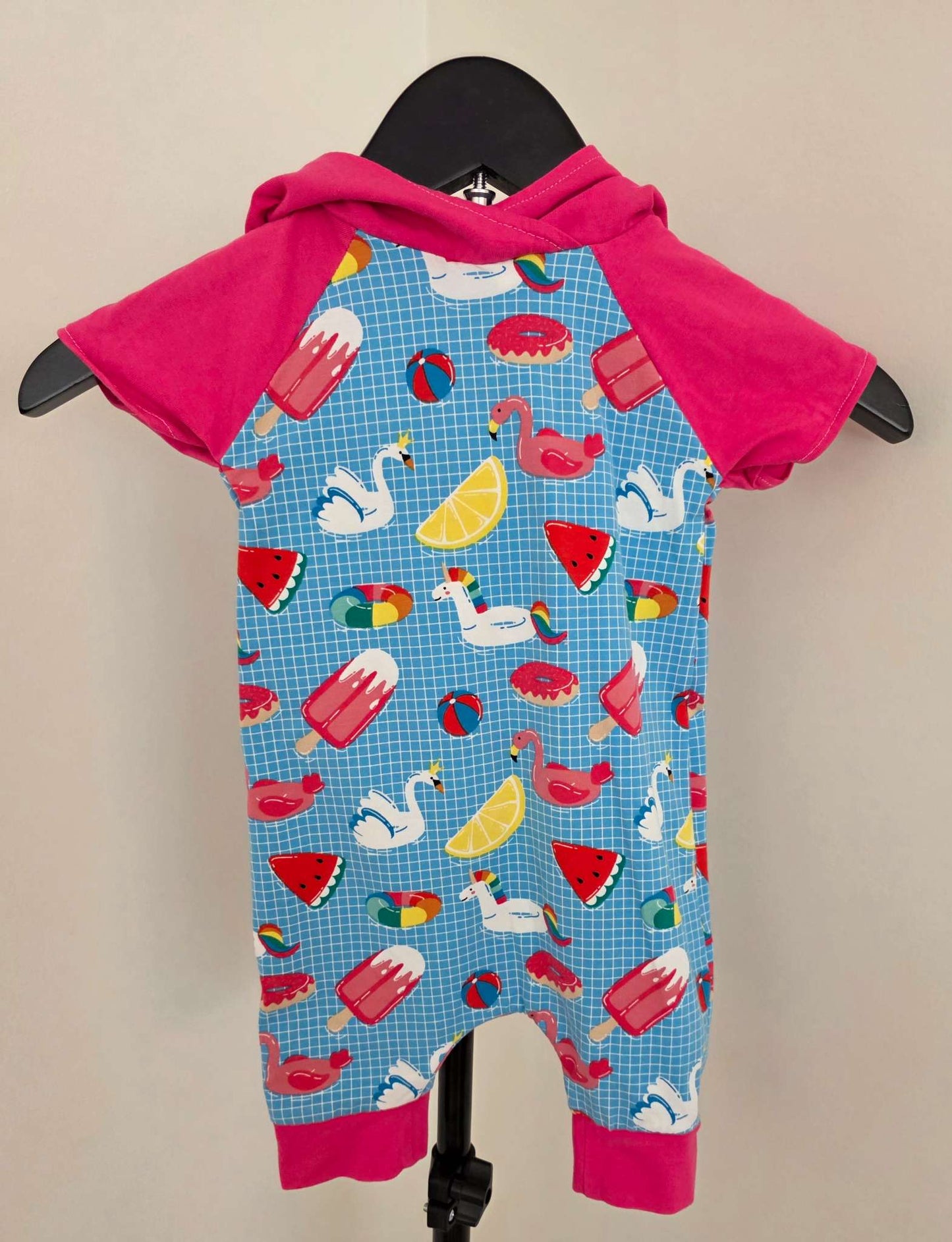 Little Monster Creations One Piece Romper with Hood, Kids 9 Month (6-9M)
