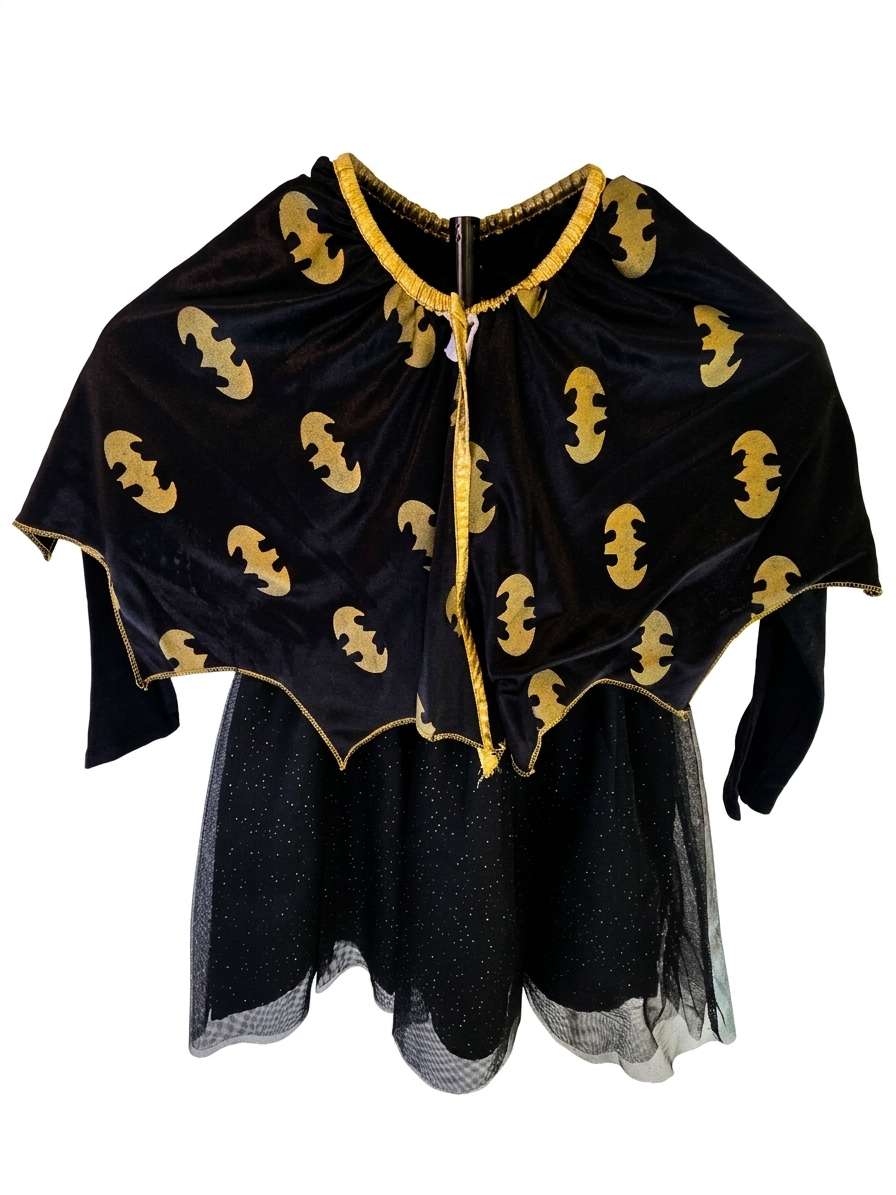 Batgirl Tutu Dress with Detachable Cape, Size XS 4/5, Kids 4/4T