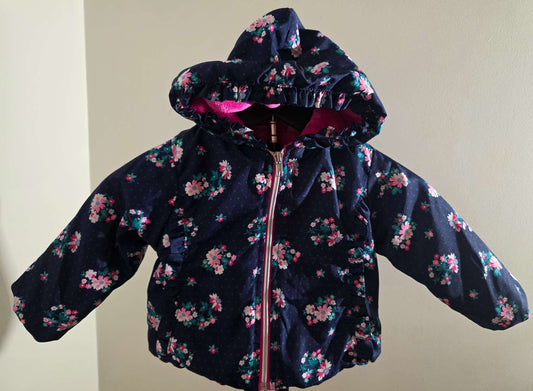 Navy Blue and Floral Lightweight Jacket - 18 Months, Kids 18 Month (12-18M)