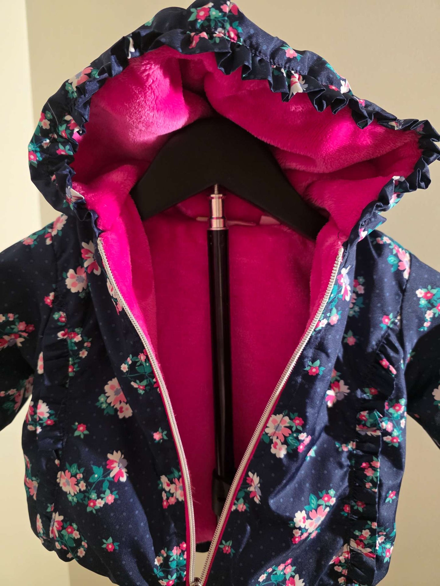 Navy Blue and Floral Lightweight Jacket - 18 Months, Kids 18 Month (12-18M)