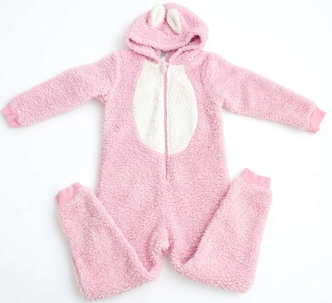 Cozy Bunny Sherpa Onesie – Size 6, Kids 6/6X