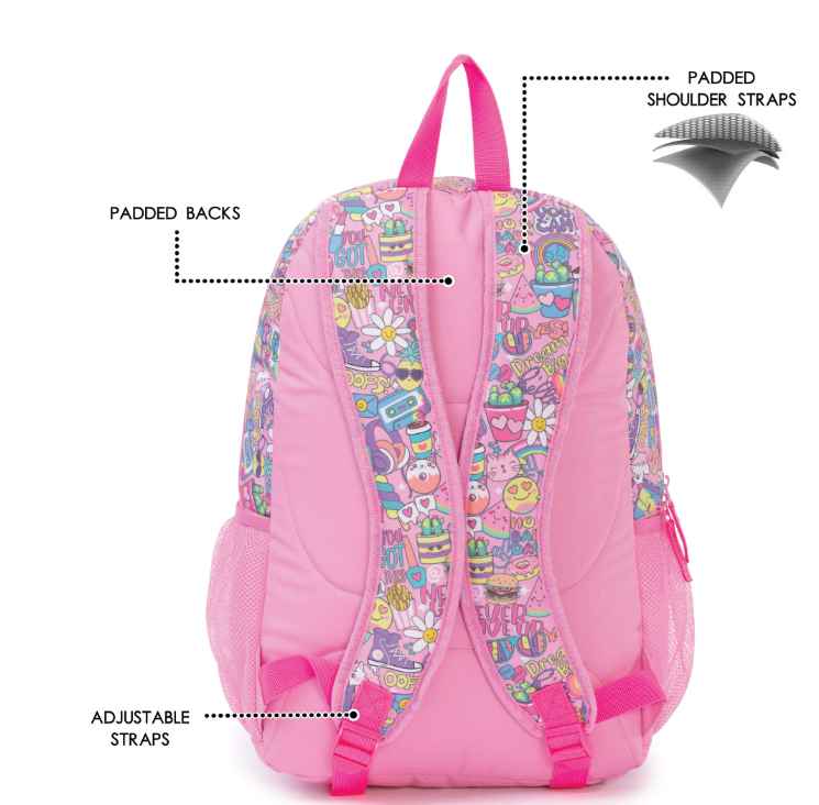 Jetstream Multi-Compartment School Backpack with Laptop Pocket & Charms - MSRP $39.99
