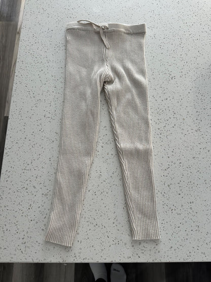 Zara cream ribbed leggings 4-5Y , Kids 4/4T