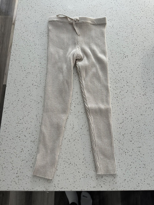 Zara cream ribbed leggings 4-5Y , Kids 4/4T