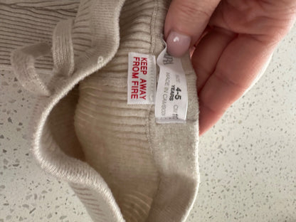 Zara cream ribbed leggings 4-5Y , Kids 4/4T