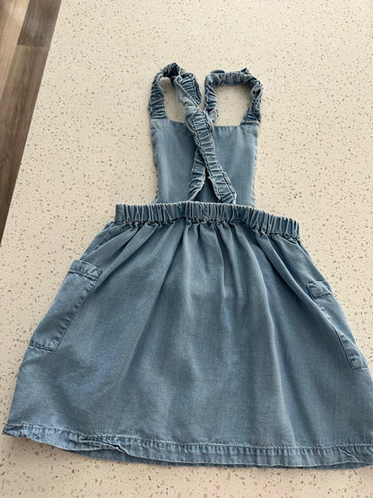 Zara denim pinafore dress 3-4 Y, Kids 3T