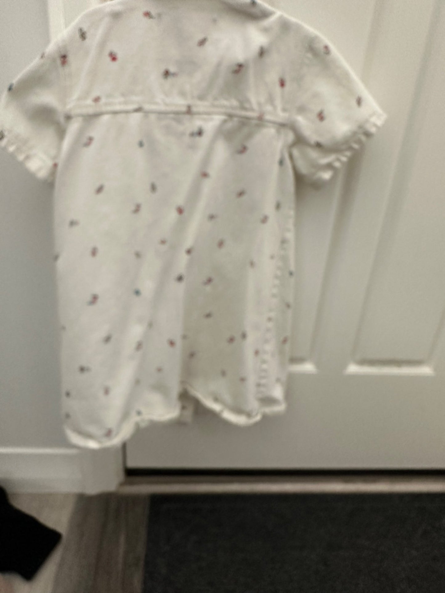 Zara white denim dress with flowers 6Y, Kids 6/6X