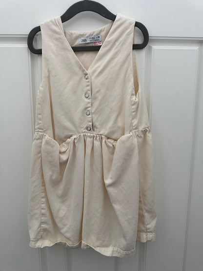 Zara white Twill dress 5Y , Kids 5/5T