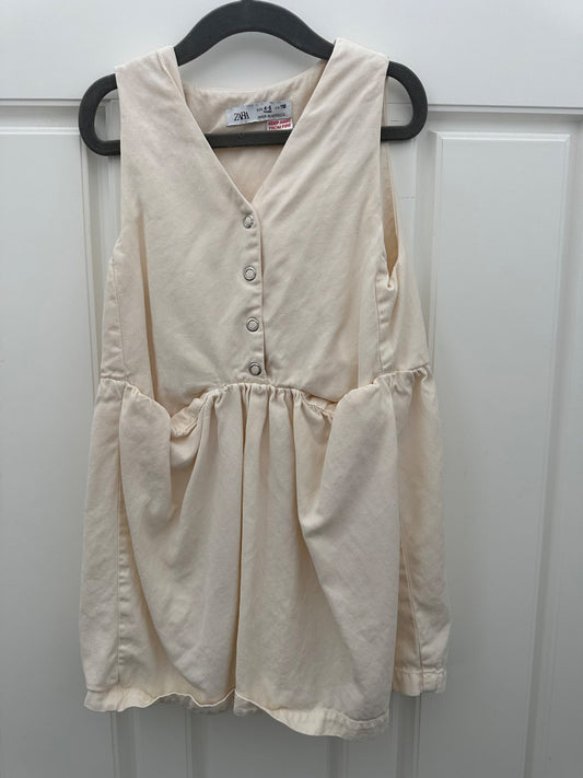 Zara white Twill dress 5Y , Kids 5/5T