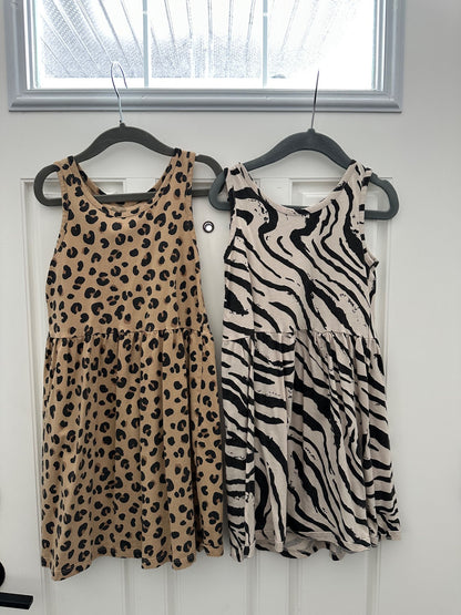 h&M animal print dresses bundle of two 6-8y , Kids 6/6X