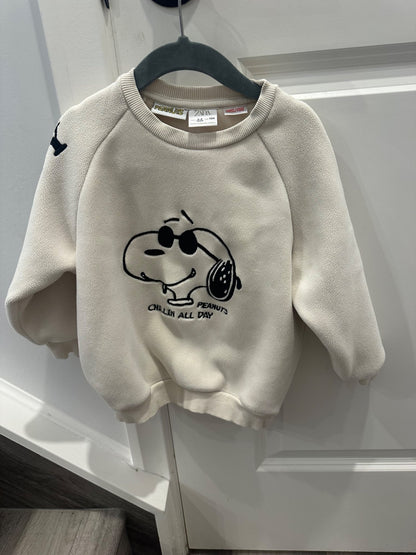 Zara Snoopy Micro Fleece Sweatshirt 3-4 Year, Kids 3T