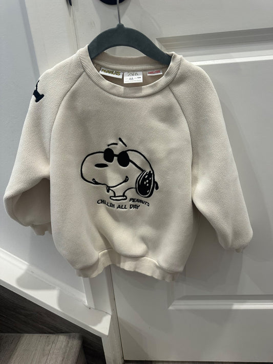 Zara Snoopy Micro Fleece Sweatshirt 3-4 Year, Kids 3T