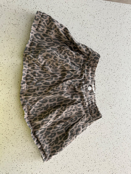 Zara leopard denim skirt 6 y , Kids 6/6X