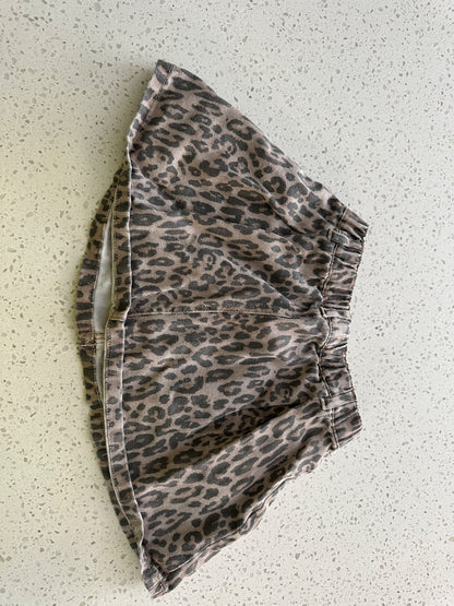 Zara leopard denim skirt 6 y , Kids 6/6X