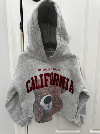 Zara cropped hoodie bear graphic 5-6 y , Kids 5/5T