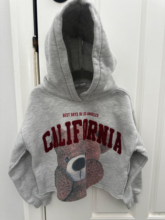 Zara cropped hoodie bear graphic 5-6 y , Kids 5/5T