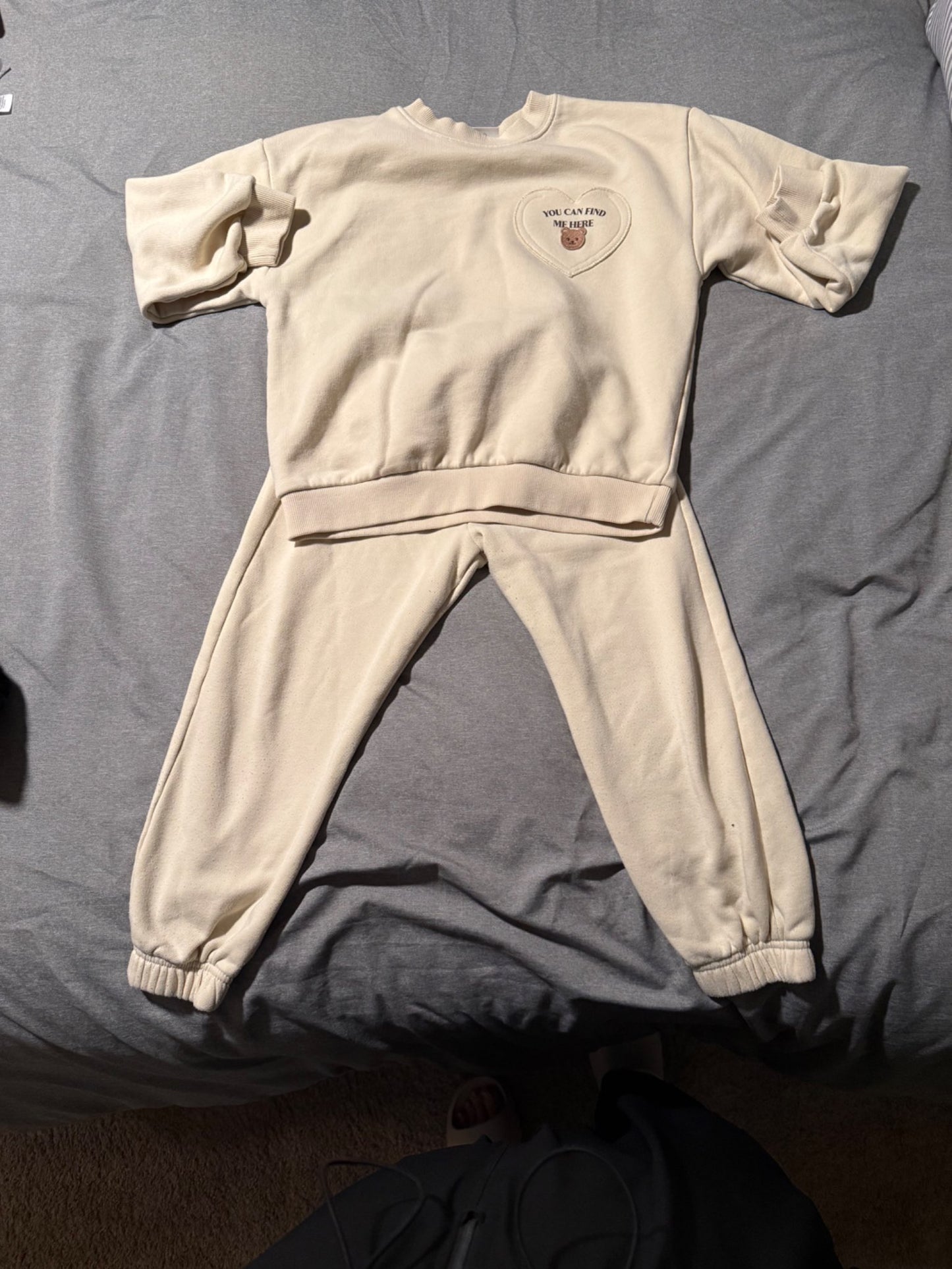 Zara Cream Sweat Suit 6Y , Kids 6/6X
