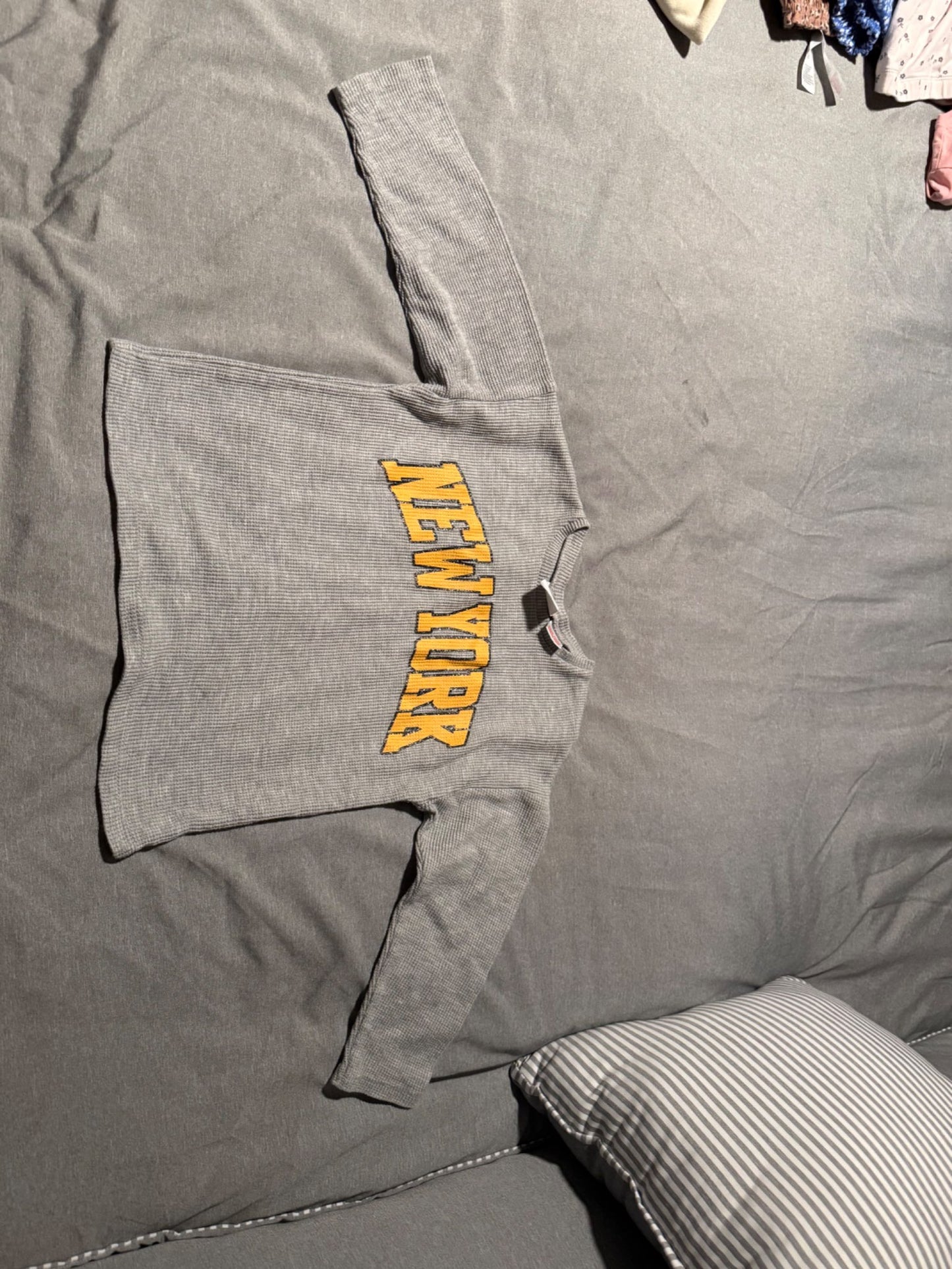 Zara grey Waffel long sleeve tee 4-5y, Kids 4/4T