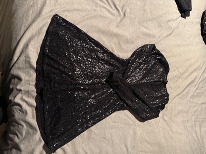 Zara black sequin dress 8-9Y (fits like 6-7), Kids 7