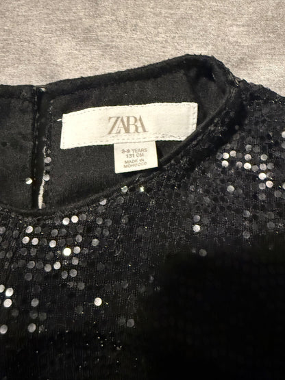 Zara black sequin dress 8-9Y (fits like 6-7), Kids 7