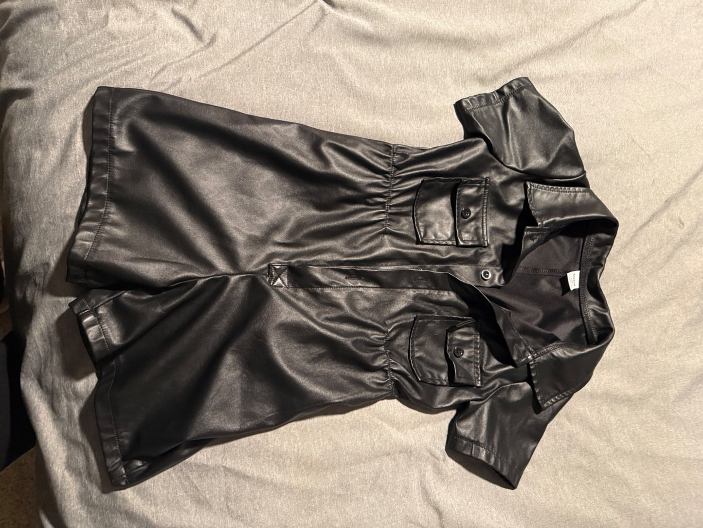 SHEIN faux leather romper 7Y, Kids 7