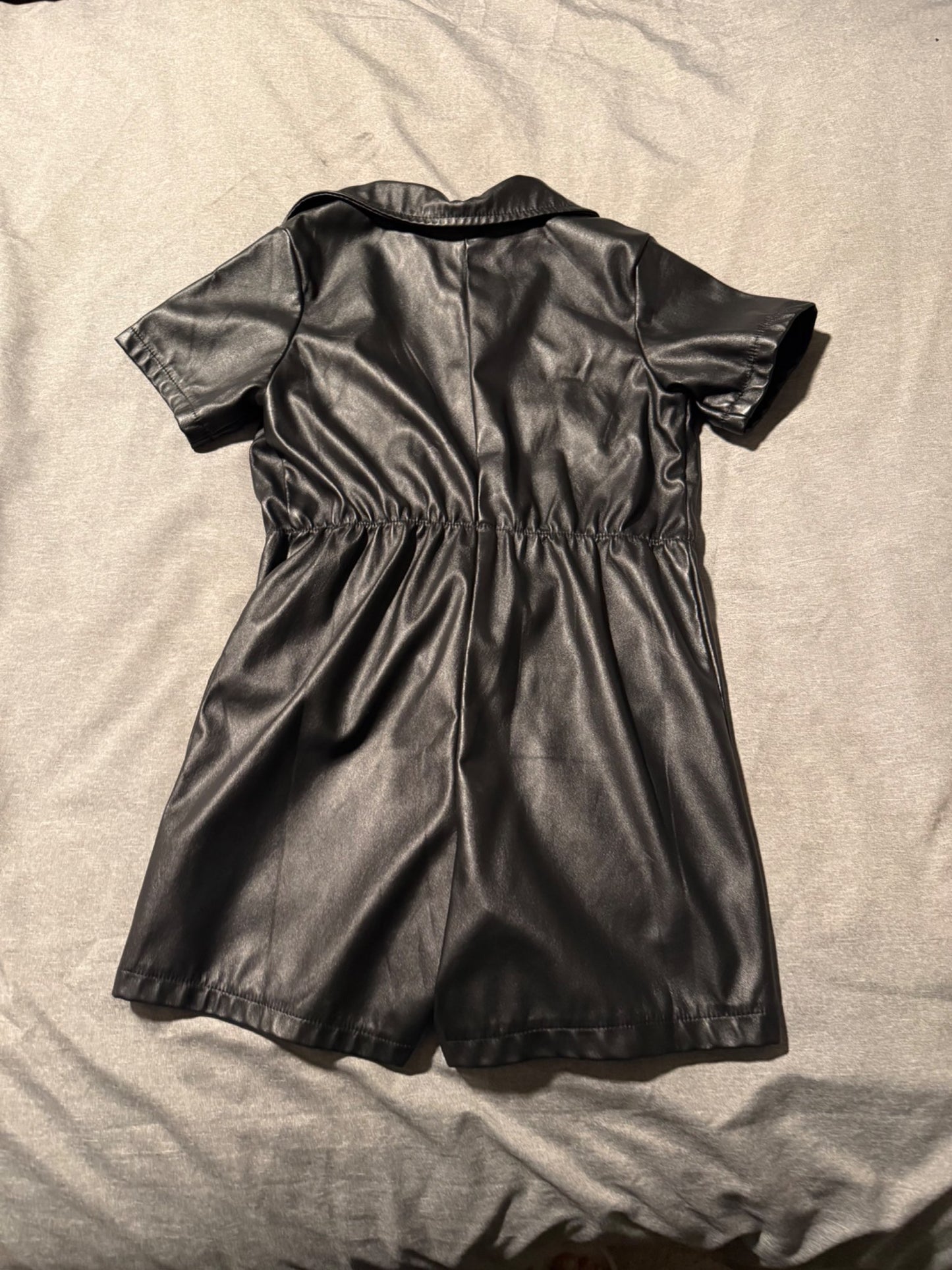 SHEIN faux leather romper 7Y, Kids 7