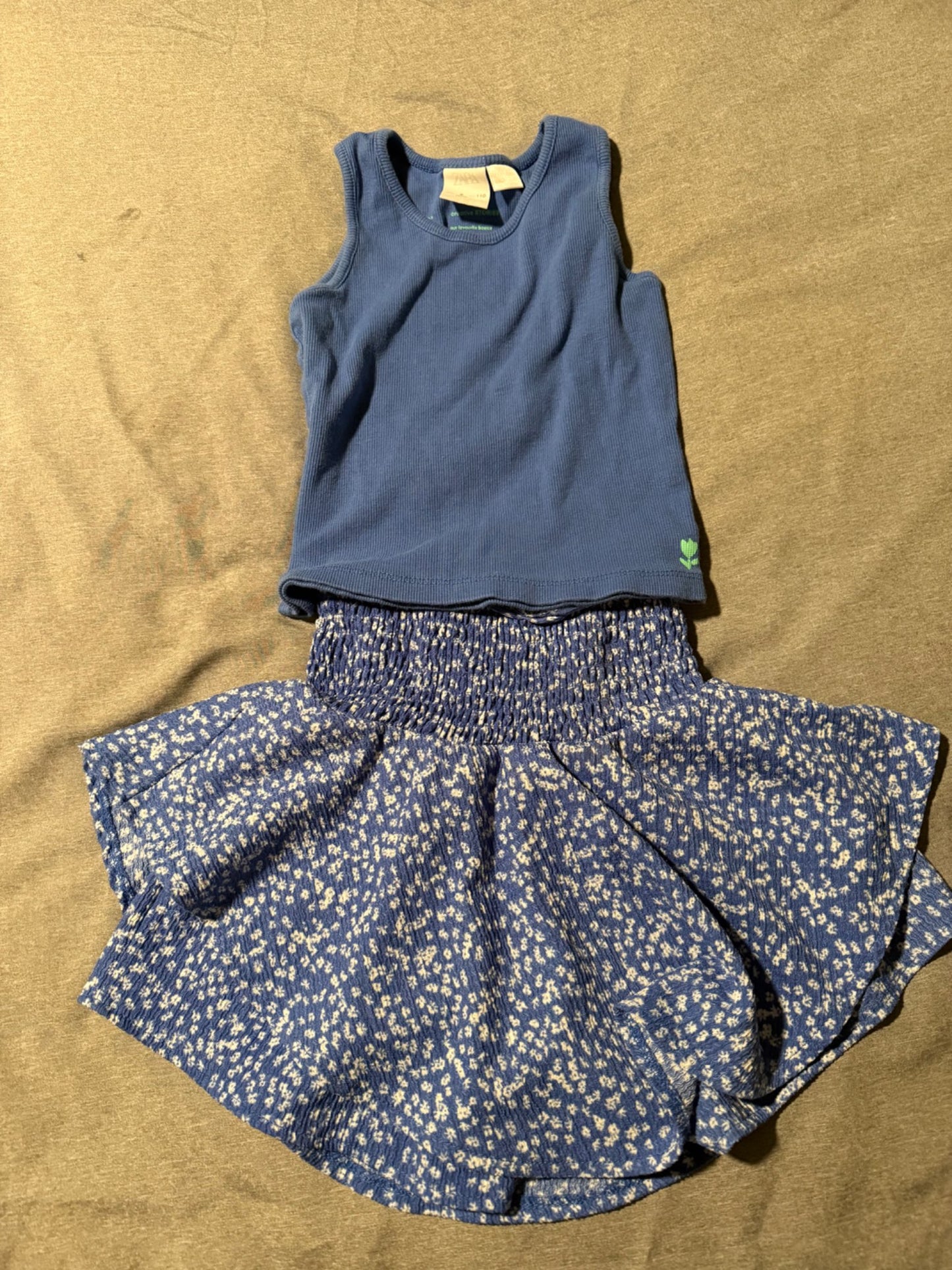 Zara floral skort and ribbed tank set , Kids 5/5T