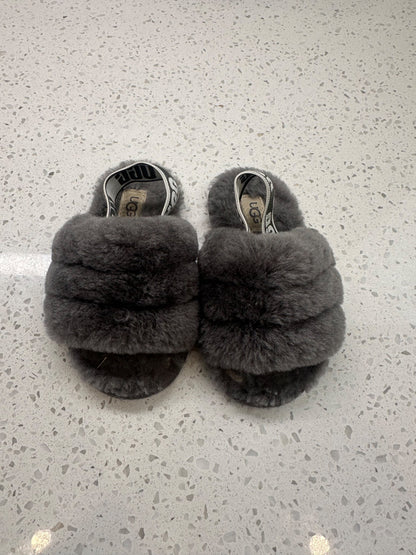 UGG Grey Furry Sldes