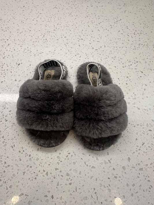 UGG Grey Furry Sldes